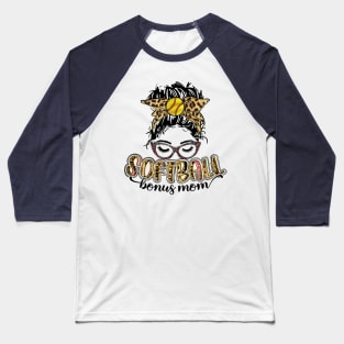 Softball Bonus Mom Leopard Baseball T-Shirt